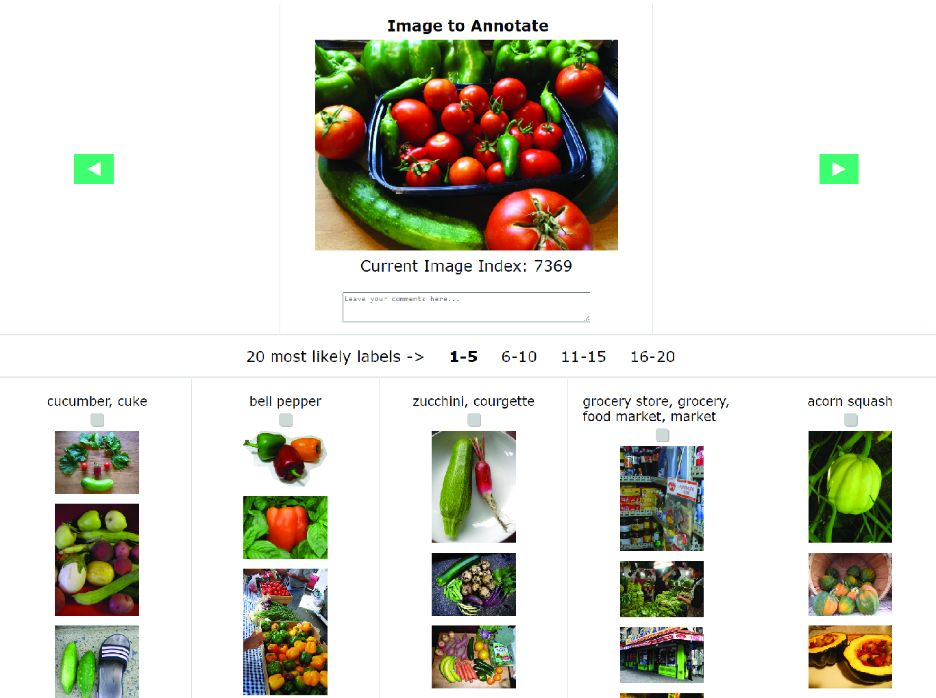 Multilabelfy image annotation interface with candidate labels