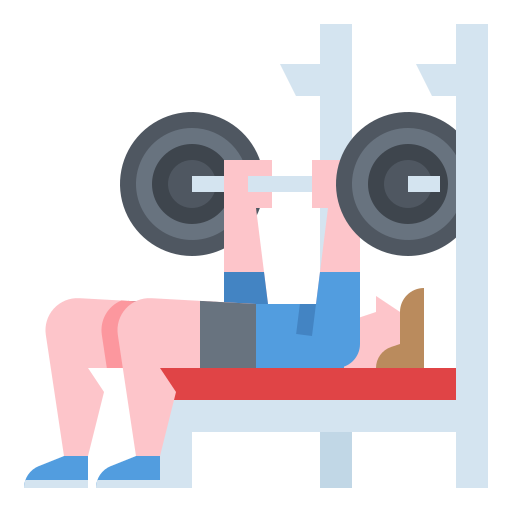 BenchPreS illustration of a person using a weight-training machine